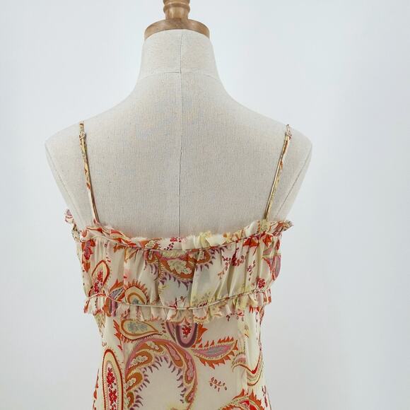 VTG Y2K 90s Express Silk Babydoll Slip Midi Dress 7/8 Coquette Fairy Whimsy - Picture 6 of 10